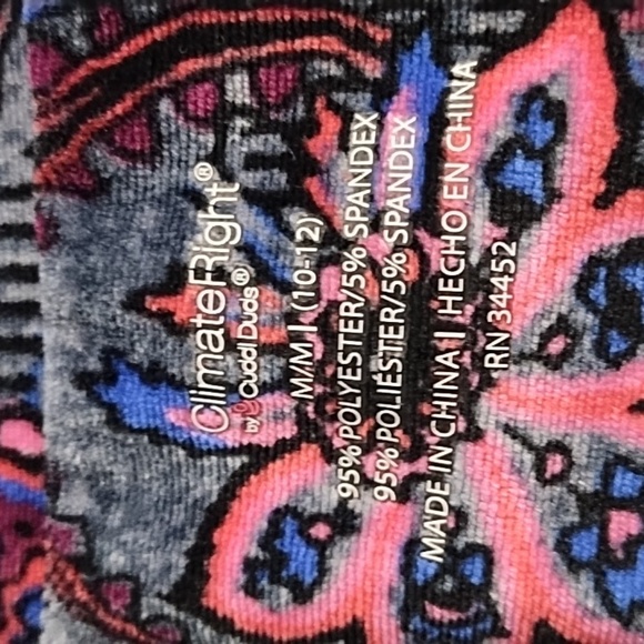 Climate Right Cuddl Duds Y2K Paisley Velour Shirt Med 8/10 - Picture 4 of 9
